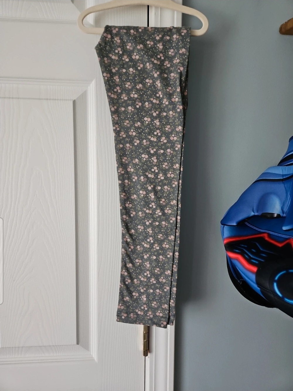 Jamie Kay Gray Leggings with Pink Floral Print